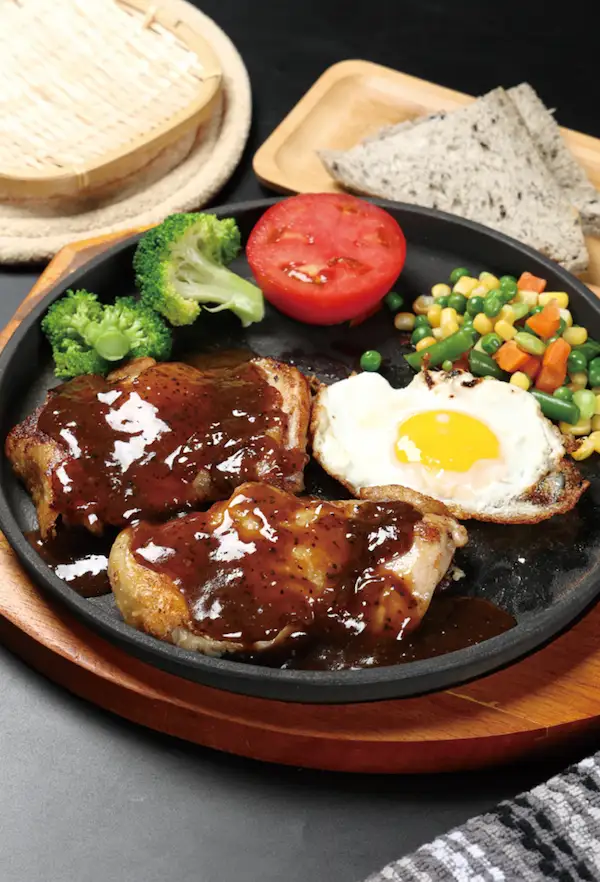 Sizzling Chicken Steak In Iron Plate